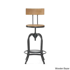 Oswalto Swivel Adjustable Height Counter And Bar Stool With Metal Frame