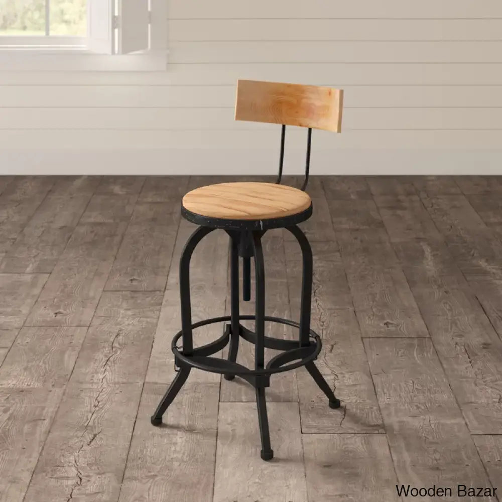 Oswalto Swivel Adjustable Height Counter And Bar Stool With Metal Frame