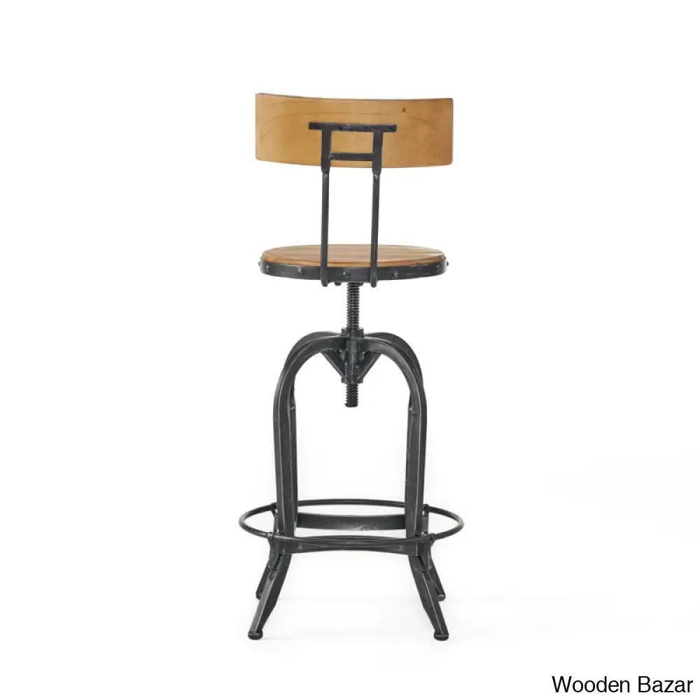 Oswalto Swivel Adjustable Height Counter And Bar Stool With Metal Frame