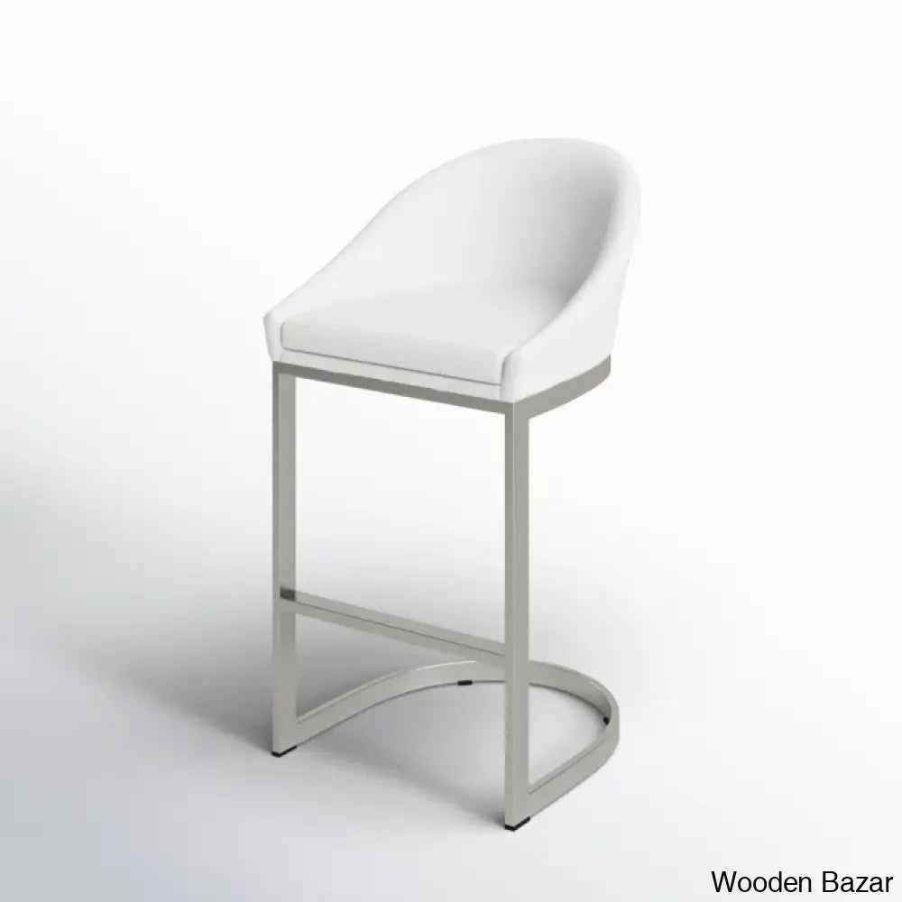 Otusa Swivel 26’’ Counter Height Brushed Stainless Steel And Bar Stool