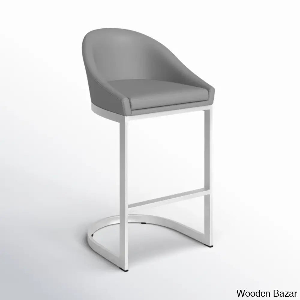 Otusa Swivel 26’’ Counter Height Brushed Stainless Steel And Bar Stool