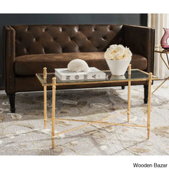 Oxendinea Glass Top Coffee And Center Table