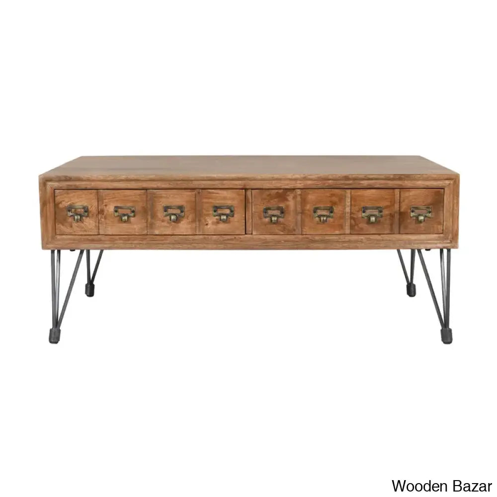 Padihams American Vintage Coffee And Center Table With Apothecary Drawers