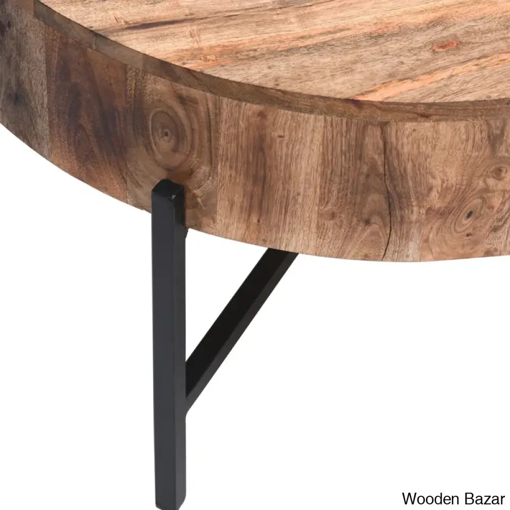 Paislea Solid Wood Top Coffee Table Center Table - Wooden Bazar