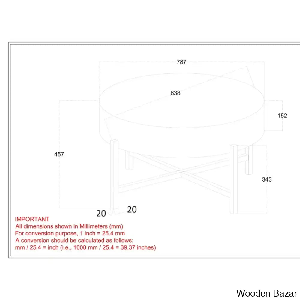 Paislea Solid Wood Top Coffee Table Center Table - Wooden Bazar