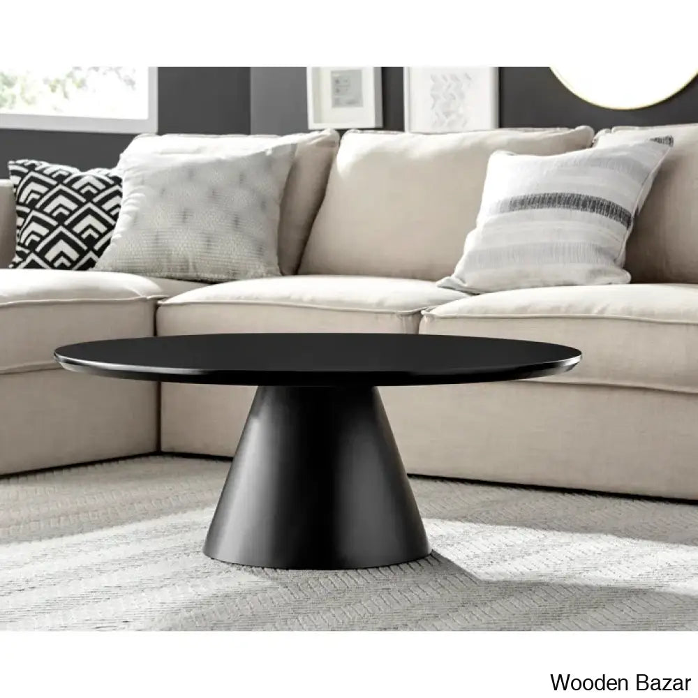 Palmic Luxury Pedestal Round Coffee And Center Table