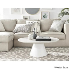 Palmic Luxury Pedestal Round Coffee And Center Table