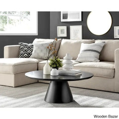 Palmic Luxury Pedestal Round Coffee And Center Table