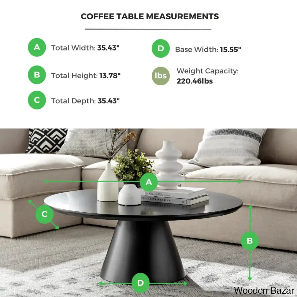 Palmic Luxury Pedestal Round Coffee And Center Table