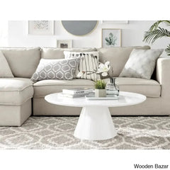 Palmic Luxury Pedestal Round Coffee And Center Table