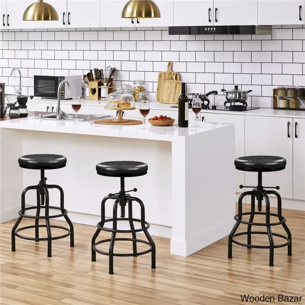 Palmquisto Swivel Upholstered Adjustable Height Counter And Bar Stool With Metal Frame