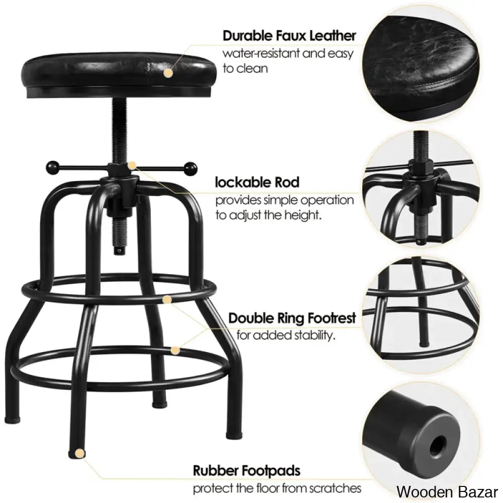 Palmquisto Swivel Upholstered Adjustable Height Counter And Bar Stool With Metal Frame