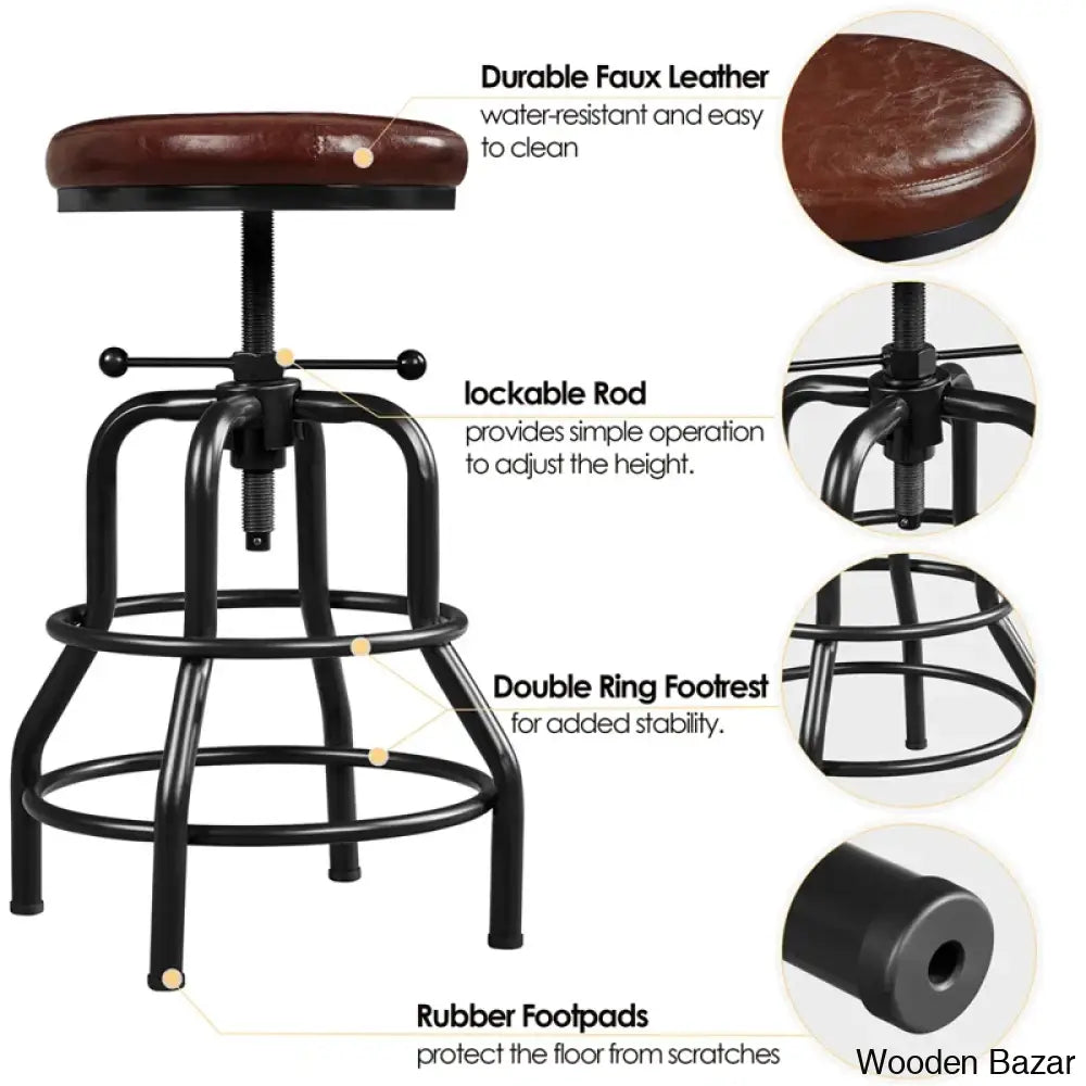 Palmquisto Swivel Upholstered Adjustable Height Counter And Bar Stool With Metal Frame