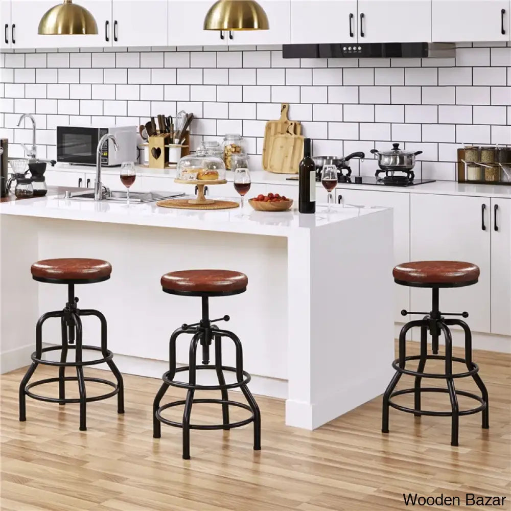 Palmquisto Swivel Upholstered Adjustable Height Counter And Bar Stool With Metal Frame