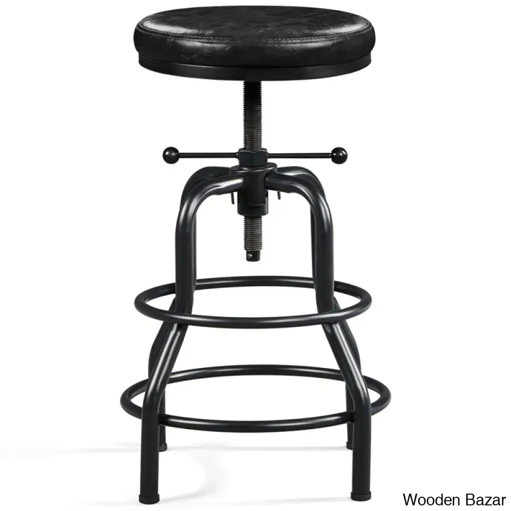 Palmquisto Swivel Upholstered Adjustable Height Counter And Bar Stool With Metal Frame Black