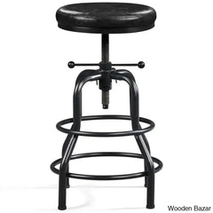 Palmquisto Swivel Upholstered Adjustable Height Counter And Bar Stool With Metal Frame Black