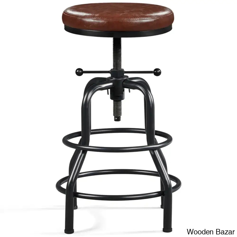 Palmquisto Swivel Upholstered Adjustable Height Counter And Bar Stool With Metal Frame Brown