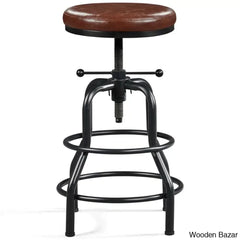 Palmquisto Swivel Upholstered Adjustable Height Counter And Bar Stool With Metal Frame Brown
