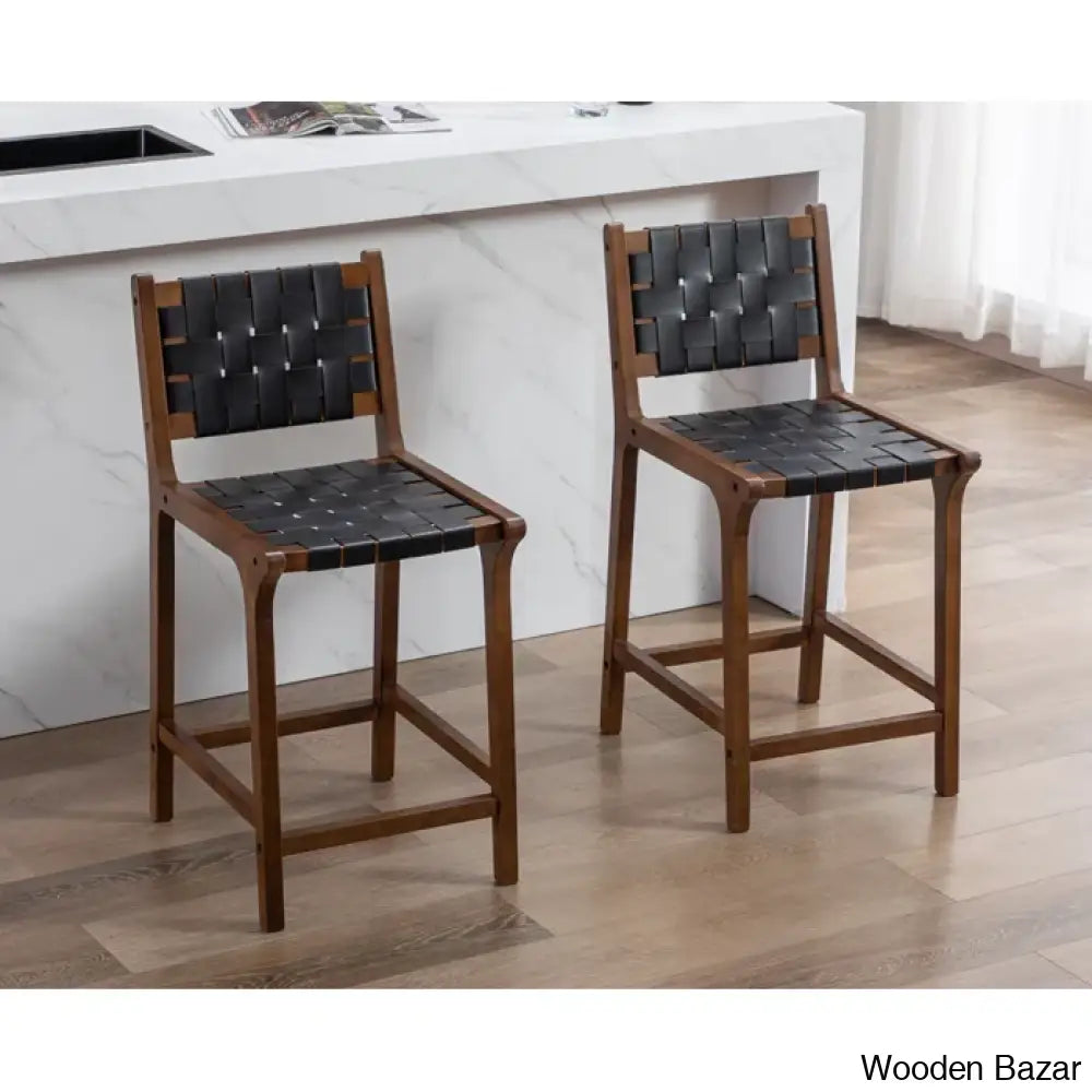 Pangitas Swivel Solid Wood Counter And Bar Stool (Set Of 2)