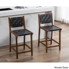 Pangitas Swivel Solid Wood Counter And Bar Stool (Set Of 2)