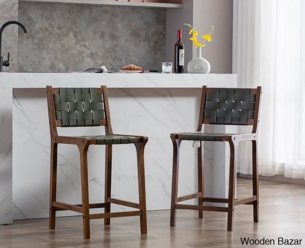 Pangitas Swivel Solid Wood Counter And Bar Stool (Set Of 2)