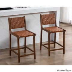 Pangitas Swivel Solid Wood Counter And Bar Stool (Set Of 2)