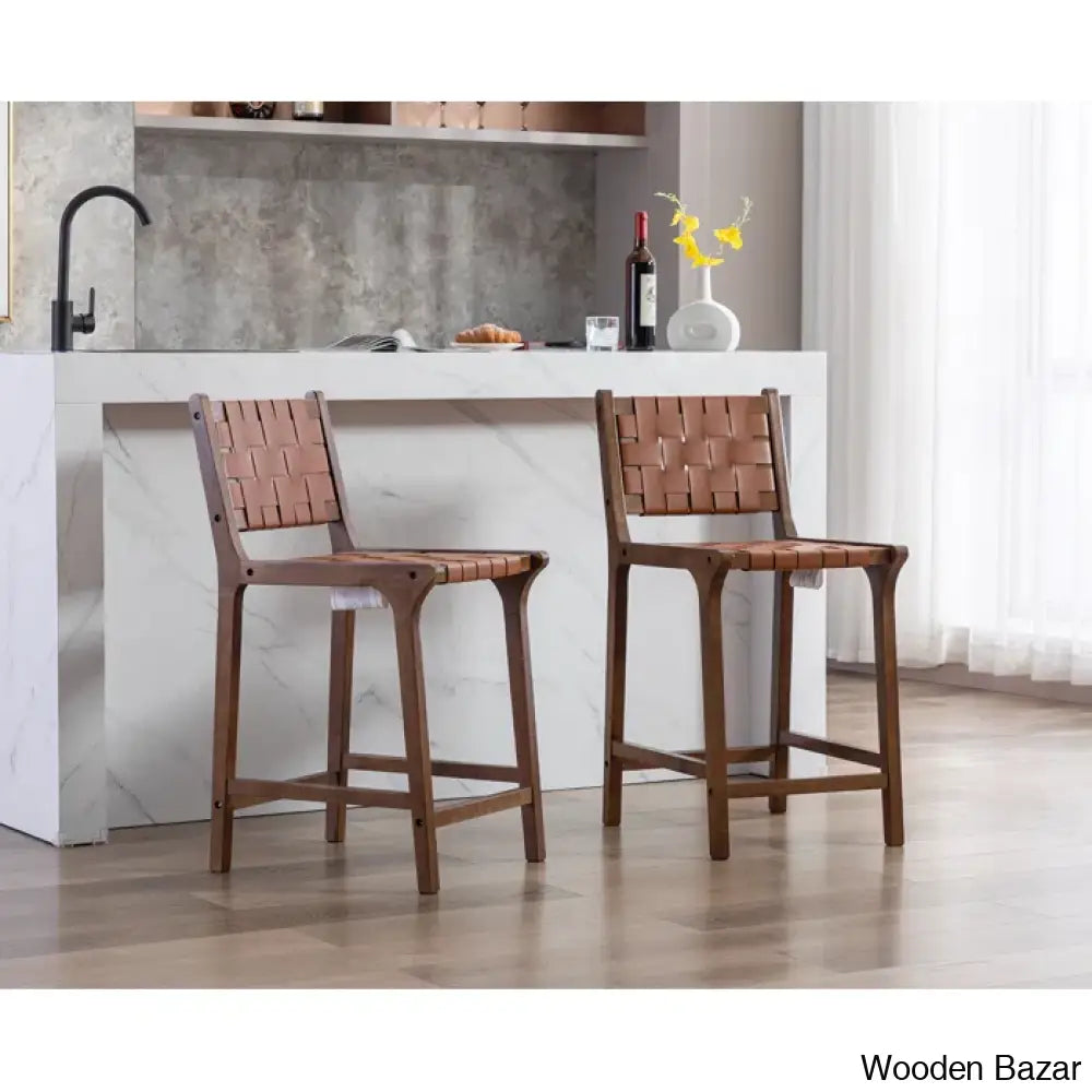 Pangitas Swivel Solid Wood Counter And Bar Stool (Set Of 2)