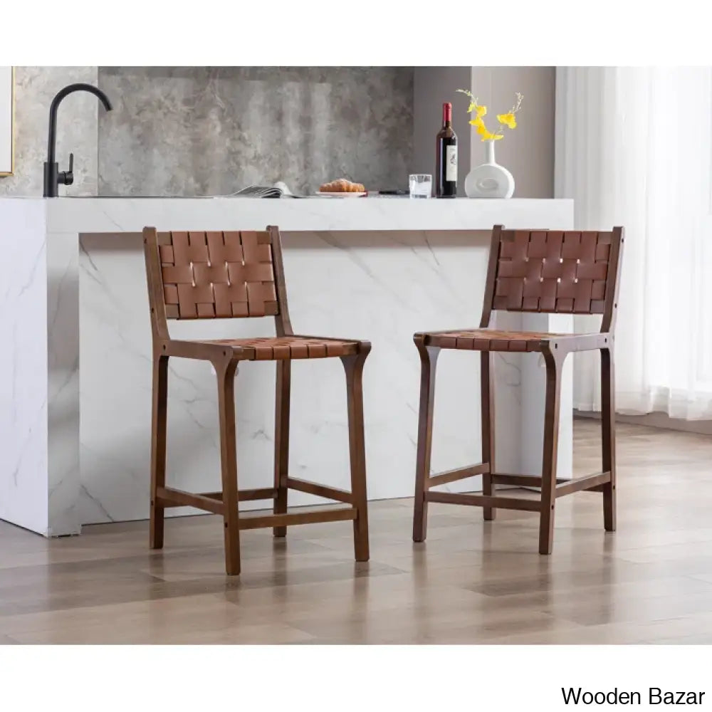 Pangitas Swivel Solid Wood Counter And Bar Stool (Set Of 2)