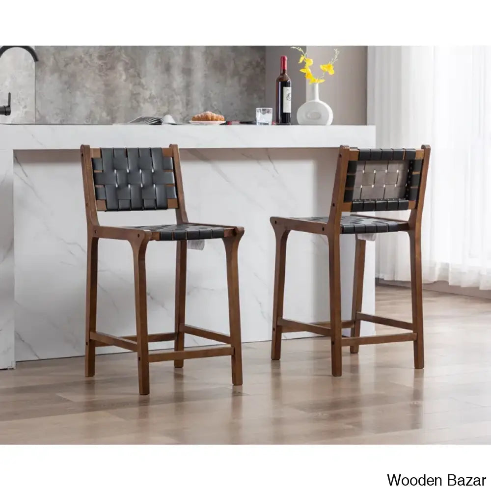 Pangitas Swivel Solid Wood Counter And Bar Stool (Set Of 2)