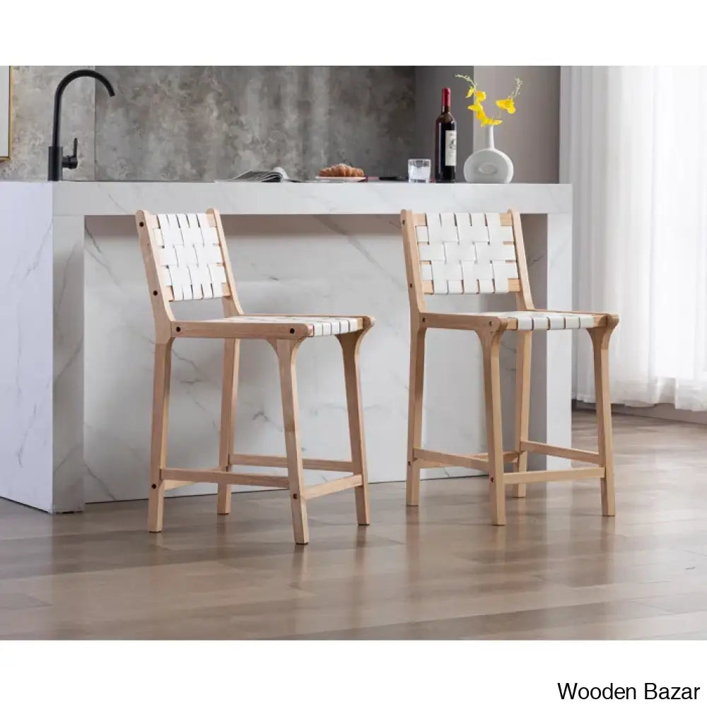 Pangitas Swivel Solid Wood Counter And Bar Stool (Set Of 2)