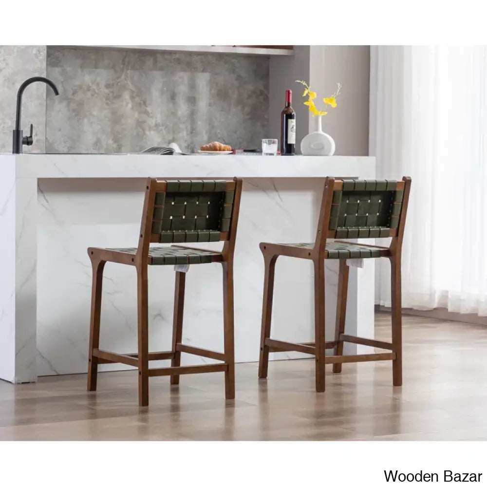 Pangitas Swivel Solid Wood Counter And Bar Stool (Set Of 2)