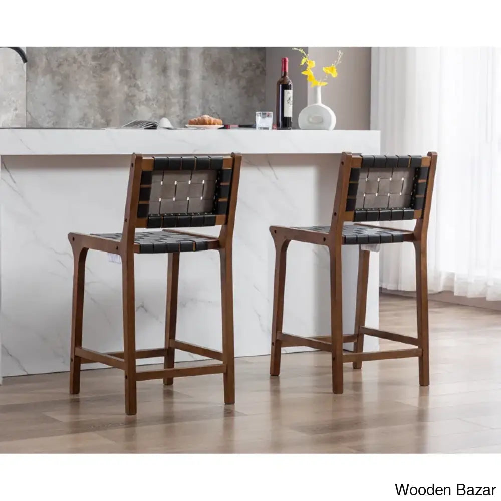 Pangitas Swivel Solid Wood Counter And Bar Stool (Set Of 2)