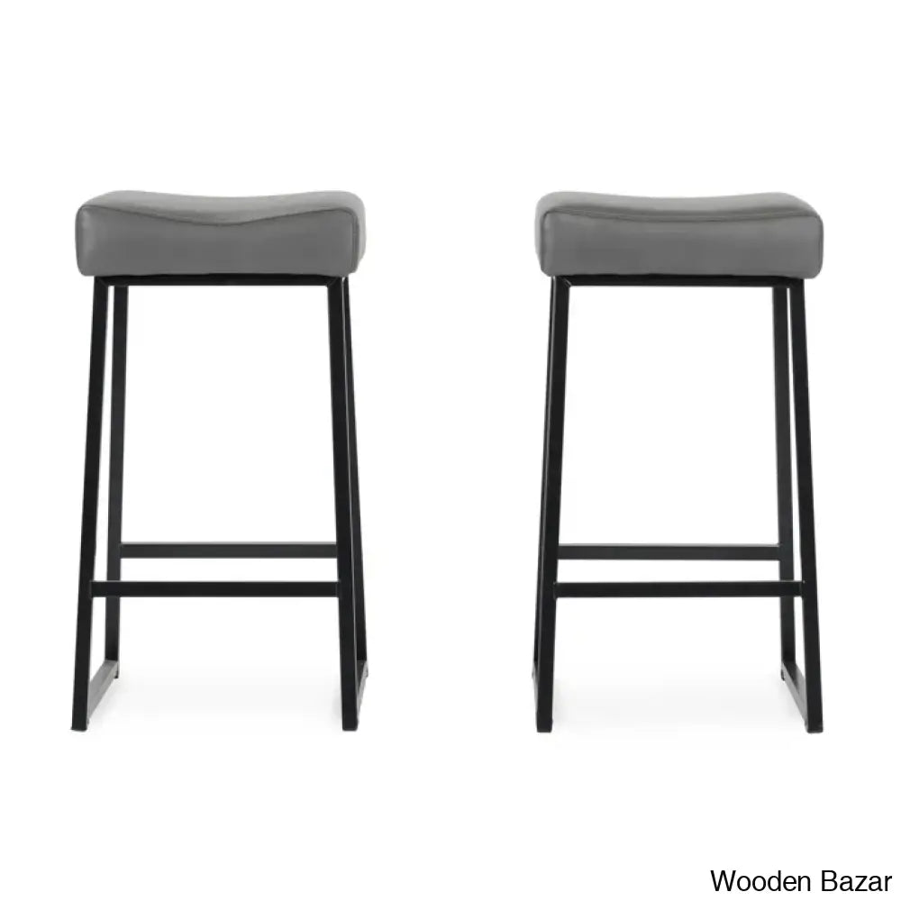 Pantanellaz Swivel Upholstered 26’’ Counter And Bar Stool With Metal Frame (Set Of 2)