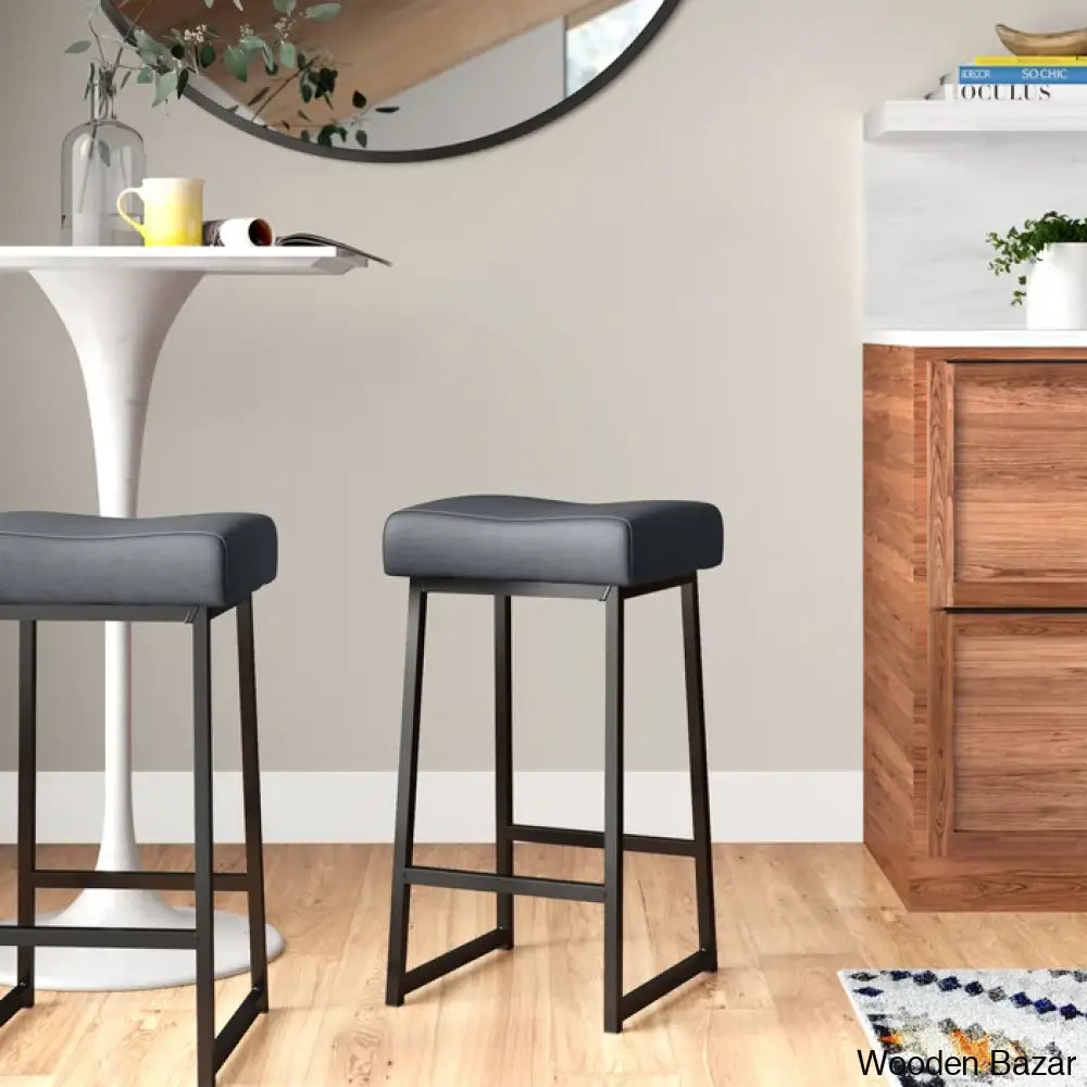 Pantanellaz Swivel Upholstered 26’’ Counter And Bar Stool With Metal Frame (Set Of 2)