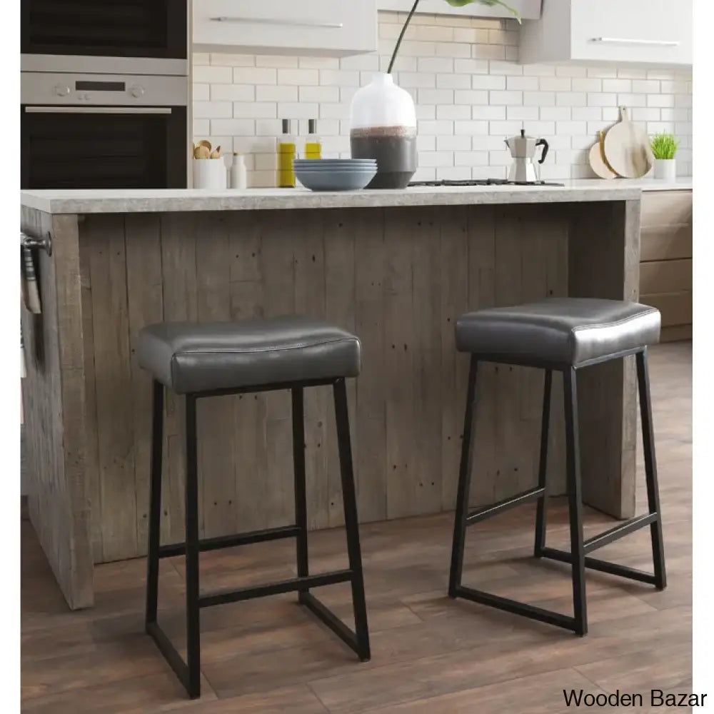 Pantanellaz Swivel Upholstered 26’’ Counter And Bar Stool With Metal Frame (Set Of 2)