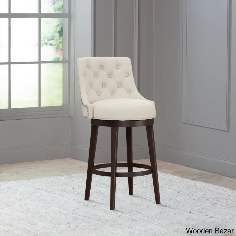 Papilliony Swivel Counter & Bar Stool Cream / (25’’ Seat Height)