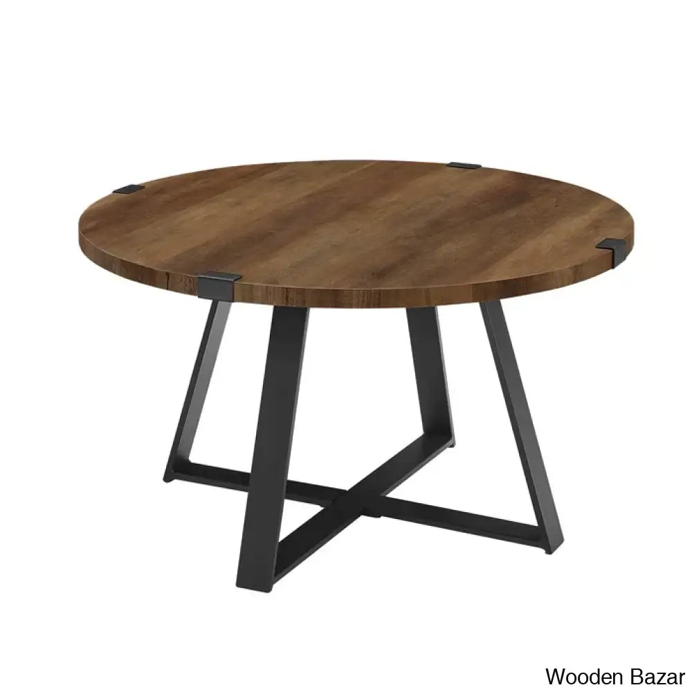 Paramus Cross Legs Round Coffee And Center Table