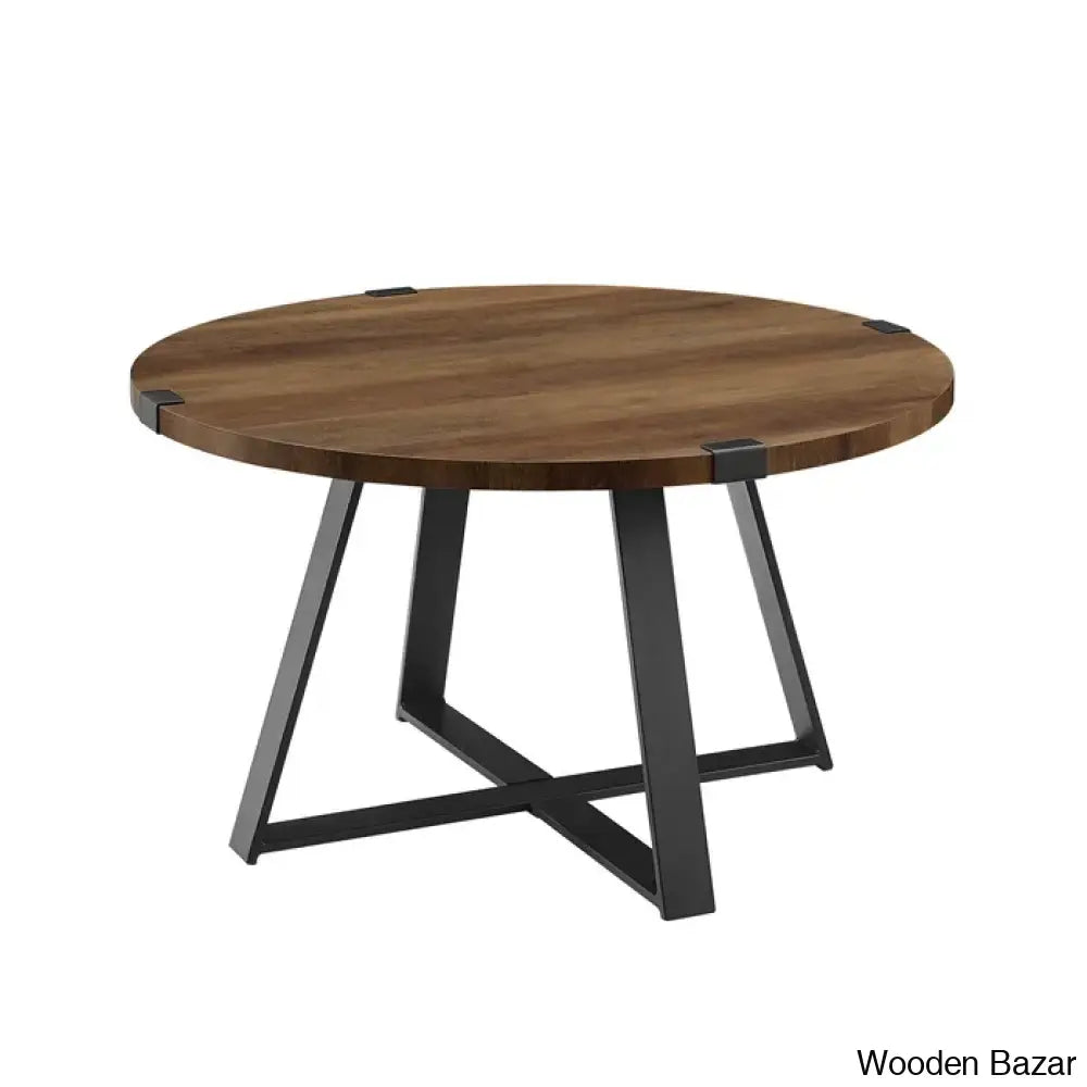 Paramus Cross Legs Round Coffee And Center Table