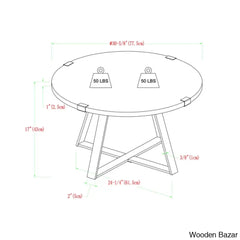 Paramus Cross Legs Round Coffee And Center Table