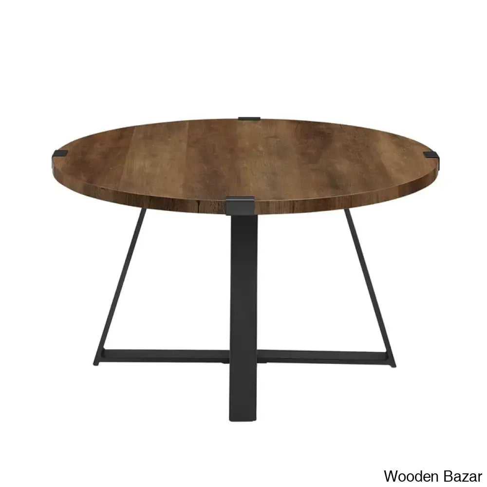 Paramus Cross Legs Round Coffee And Center Table