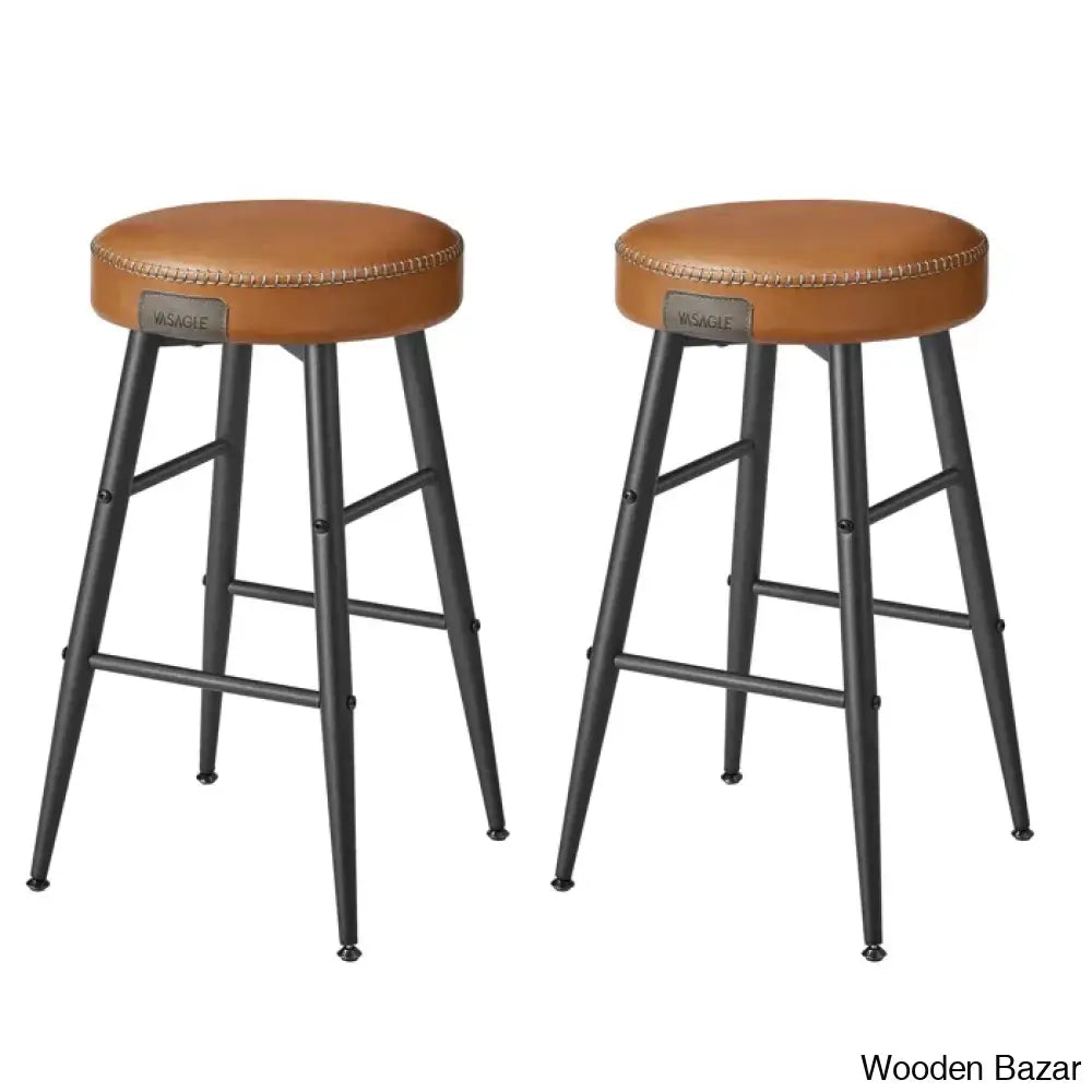 Parmleys Swivel Faux Leather Counter And Bar Stool (Set Of 2)