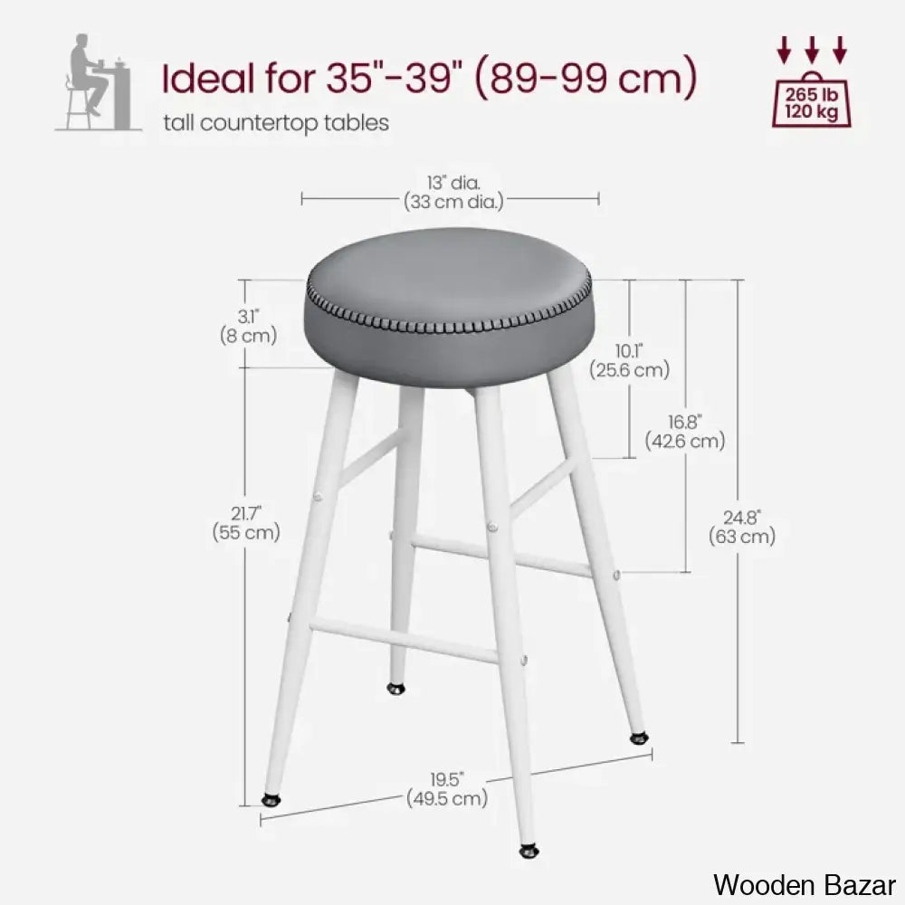 Parmleys Swivel Faux Leather Counter And Bar Stool (Set Of 2)