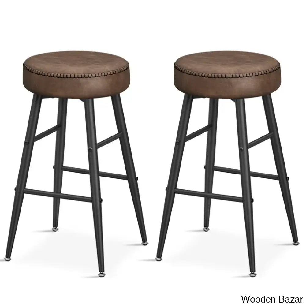 Parmleys Swivel Faux Leather Counter And Bar Stool (Set Of 2)