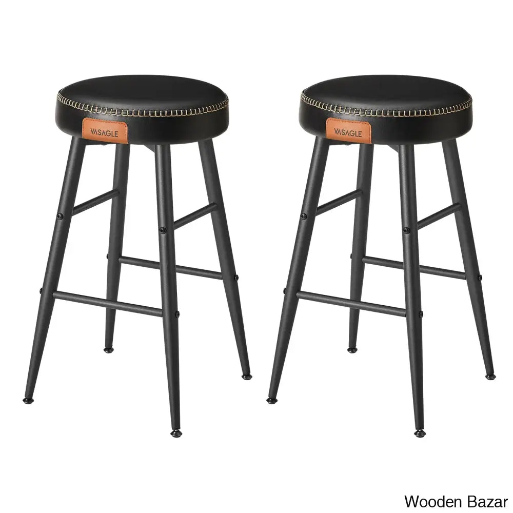 Parmleys Swivel Faux Leather Counter And Bar Stool (Set Of 2)