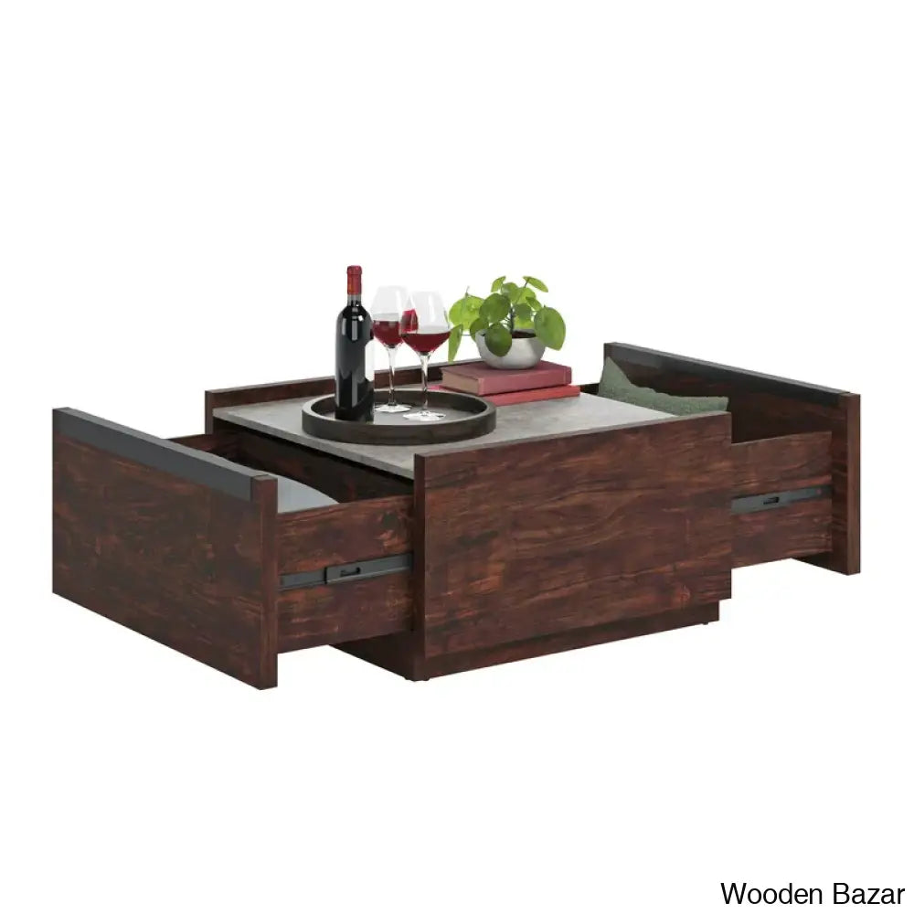 Patton Coffee Table And Center Table - Wooden Bazar