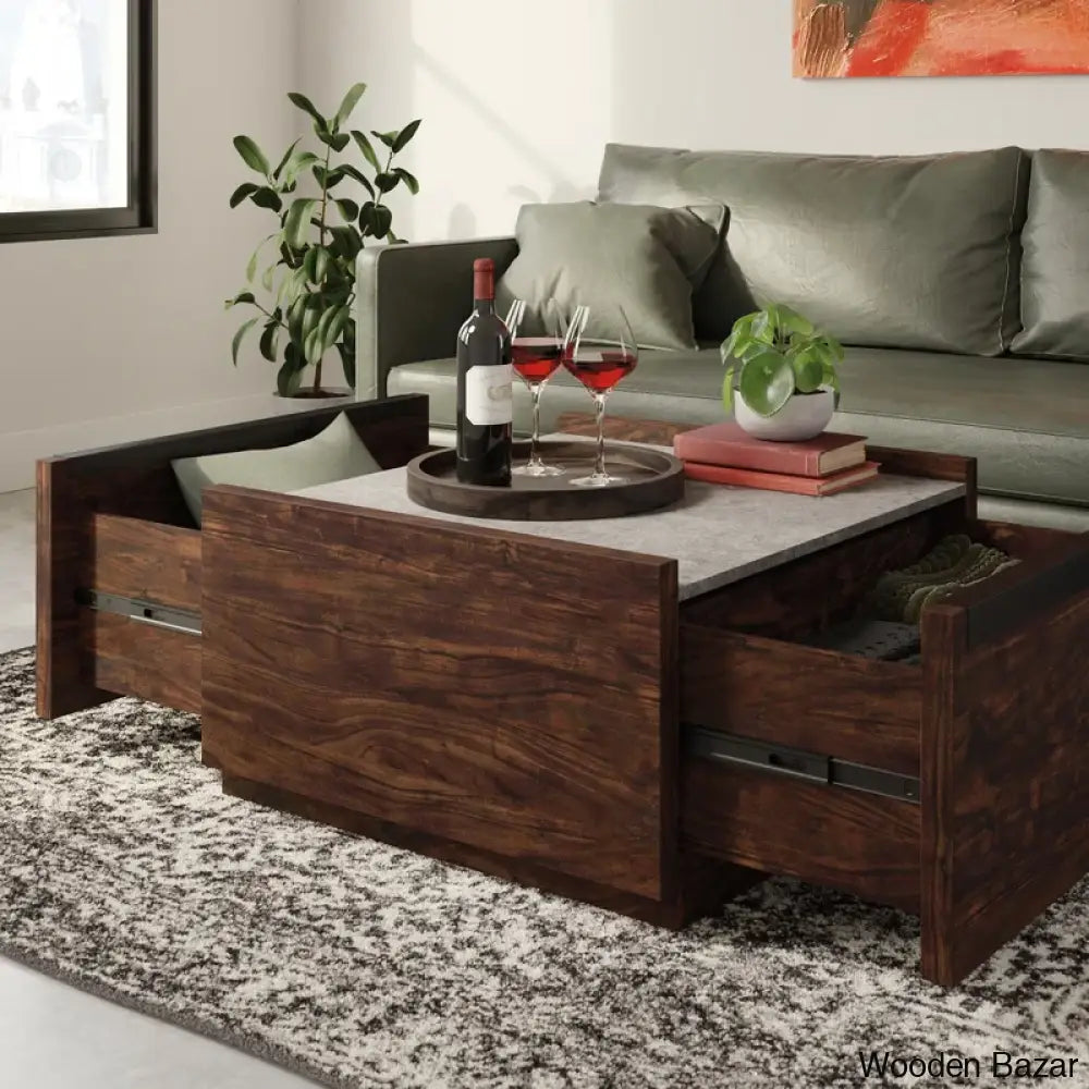 Patton Coffee Table And Center Table - Wooden Bazar