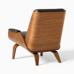 Tiyusha Bent Ply Leather Chair - Wooden Bazar