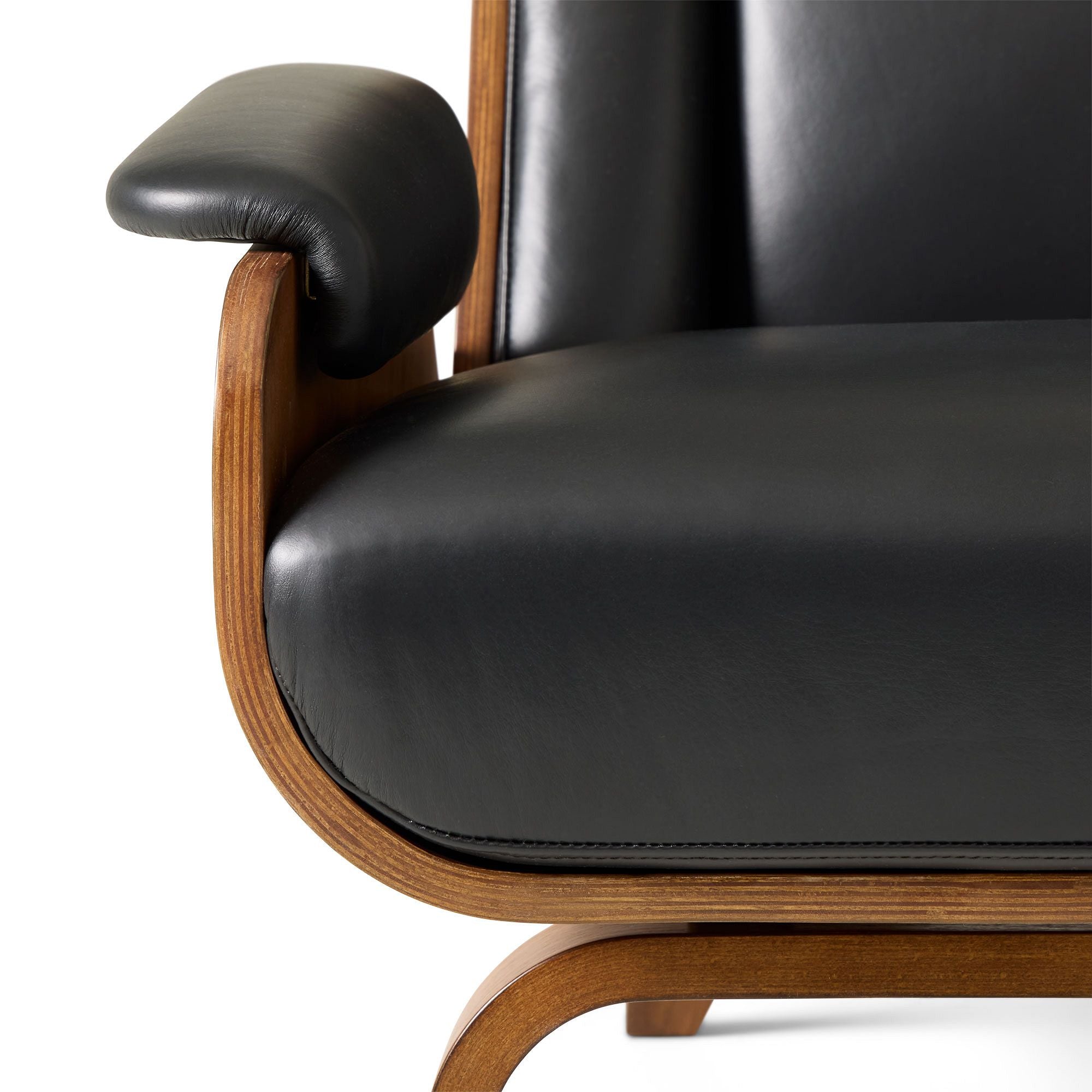 Tiyusha Bent Ply Leather Chair - Wooden Bazar
