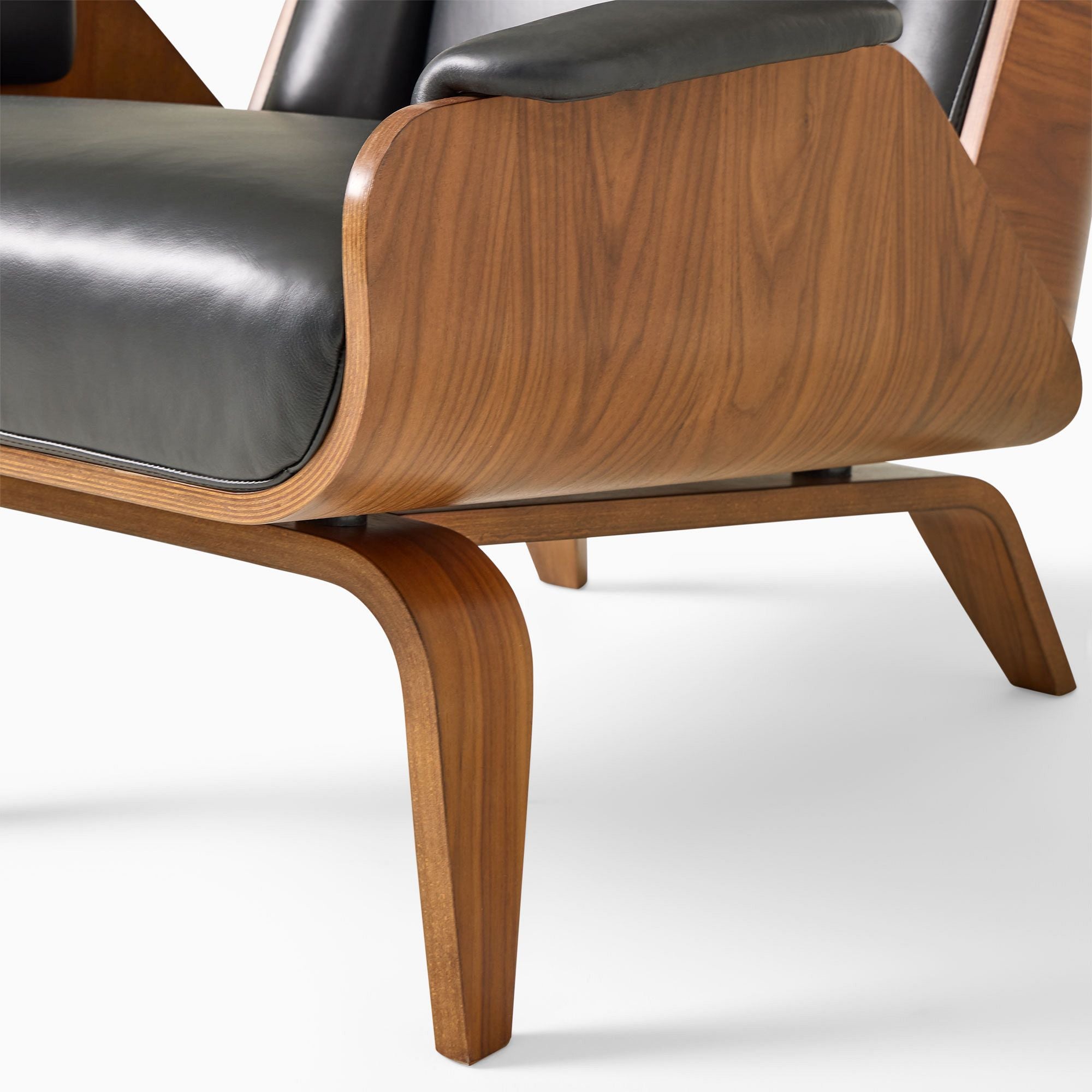 Tiyusha Bent Ply Leather Chair - Wooden Bazar