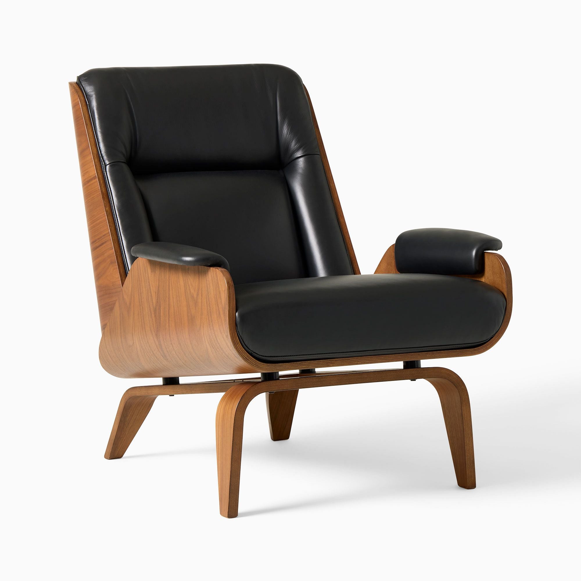 Tiyusha Bent Ply Leather Chair - Wooden Bazar